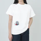 nyansakuのぞうとねこ ヘビーウェイトTシャツ