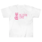 Rabbithumanaspetsの#BLOCKCAT（赤） ヘビーウェイトTシャツ