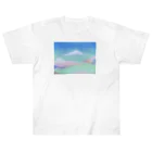 ゆかしのぺろ〜んshopの夕暮れの散歩道(春) Heavyweight T-Shirt