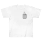 white-cockatooのポケットからタイハクオウム ヘビーウェイトTシャツ