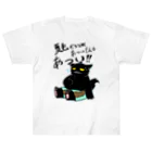 そのへんの黒猫の夏毛猫 ヘビーウェイトTシャツ