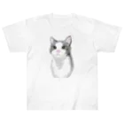 お猫様大好きナスビのハチワレ猫 Heavyweight T-Shirt