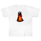 chicodeza by suzuriの焚き火のピクセルアート Heavyweight T-Shirt
