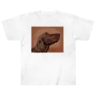 【CPPAS】Custom Pet Portrait Art Studioのアイリッシュセッタードッグ - レンガブロック背景 Heavyweight T-Shirt