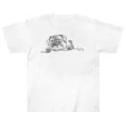 パグ PUG ぱぐ  OHMAI GALLERYのパグ一筆書Tシャツ Heavyweight T-Shirt