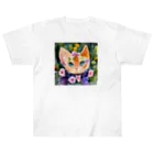 ccaattの花畑で子猫とかくれんぼ ヘビーウェイトTシャツ