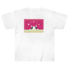 Esassy shopのマゼンタピンク！そっと覗く猫 Heavyweight T-Shirt