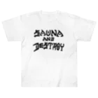 おもしろいTシャツ屋さんのSAUNA AND DESTROY サウナ サウナー Heavyweight T-Shirt