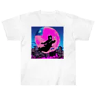 MedicalKUNの圧倒的芸術感の月夜の忍者★ ヘビーウェイトTシャツ