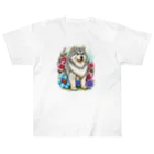 znbmsrrの花アラスカの子犬。 愛犬家のためのキュートなデザイン。 Heavyweight T-Shirt