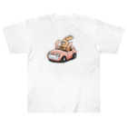 働きたくないのうさぎカーを運転するうさぎ Heavyweight T-Shirt