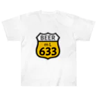 無水屋の【ROUTE 66風】BEER 633 (瓶なし) ヘビーウェイトTシャツ