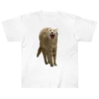 茶トラねこずのあくび猫のシロ Heavyweight T-Shirt