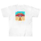 Ruru's worldの01ドット絵　ruruちゃん／三輪車でお散歩　首里城編 Heavyweight T-Shirt