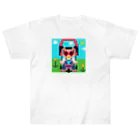 Ruru's worldの01ドット絵　ruruちゃん/三輪車でお散歩　 Heavyweight T-Shirt