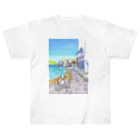 AKISENのエーゲ海カフェガールズ Heavyweight T-Shirt