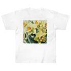 botanicalartAIの黄色のスイセン ヘビーウェイトTシャツ