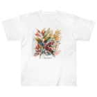 botanicalartAIのナンテン/南天 Heavyweight T-Shirt