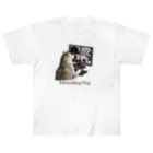 犬と両思いのTeleworking Dog Heavyweight T-Shirt