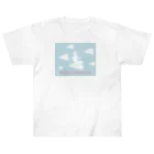 soraのHave a good day 紙飛行機に乗った猫のさぶろう Heavyweight T-Shirt