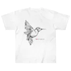 t-shirts-cafeのフォントイラストレーション『hummingbird（ハミングバード・ハチドリ）』 Heavyweight T-Shirt