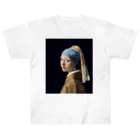 世界美術商店の真珠の耳飾りの少女 / Girl with a Pearl Earring ヘビーウェイトTシャツ