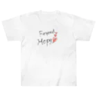 Love Goes AroundのBeyond Hope T-Shirt with red heart ヘビーウェイトTシャツ