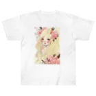 天道虫のPink Flower Hair Heavyweight T-Shirt