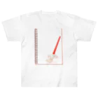 山田デイジーのスケッチブックと赤い筆と2匹のひつじ ヘビーウェイトTシャツ