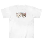 チャリティーグッズ-犬専門デザインのチワワ-ホワイト・クリーム&チョコタン「I♡CHIHUAHUA」 ヘビーウェイトTシャツ