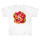 onehappinessのピンシャー　hibiscus　花言葉　onehappiness ヘビーウェイトTシャツ