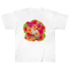 onehappinessのコーギー　hibiscus　花言葉　onehappiness ヘビーウェイトTシャツ