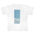 696graphic_suzuriのCinemaScope掛軸_001_空と雲と電信柱 ヘビーウェイトTシャツ