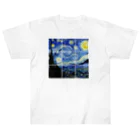 art-LaboのSquare ゴッホ 【世界の名画】 星月夜 ポスト印象派 絵画 美術 art Heavyweight T-Shirt