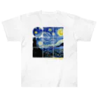 art-LaboのSquare2 ゴッホ 【世界の名画】 星月夜 ポスト印象派 絵画 美術 art Heavyweight T-Shirt