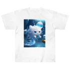 brand-new-cat-worldのJerryfishcat　ブルー ヘビーウェイトTシャツ