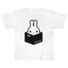 ツギハギ ニクの【Boxed * Rabbit】白Ver ヘビーウェイトTシャツ