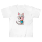 マッスルショッピングのもふもふでかわいい猫 Heavyweight T-Shirt