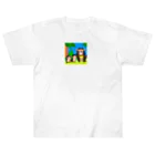 cocodonの森の中のマントヒヒ親子 Heavyweight T-Shirt