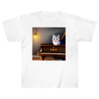 kitten pianistの子猫ピアニスト-2 ヘビーウェイトTシャツ