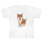 blue_7777　まねきねこショップの笑顔の柴犬 ヘビーウェイトTシャツ