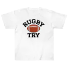 sports_tower スポーツタワーのラグビー・RUGBY・グッズ・デザイン・楕円形ボール・イラスト・スポーツ・Tシャツ・男子・女子・かっこいい・かわいい・選手・ラガーマン・インゴール・ラグビーユニオン・ラグビーリーグ Heavyweight T-Shirt