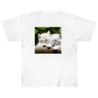 marusheの子猫の寝顔　白 ヘビーウェイトTシャツ