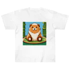 動物マニアのドット絵ショップのドット絵の可愛いクマちゃん🐻🎋 Heavyweight T-Shirt