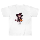 AIデザイングッズ販売　Akiba-treasure（アキバトレジャー）のハロウィン　魔女っ子　リコちゃん ヘビーウェイトTシャツ