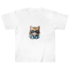 R-KAMIのサングラス猫2 Heavyweight T-Shirt