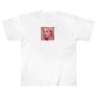 k-famのピンクのチーク美女 ヘビーウェイトTシャツ