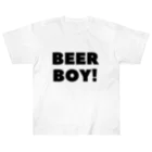 BEERのビールボーイ_黒字(透過) ヘビーウェイトTシャツ