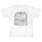 HirockDesignJapanのHappy Halloween ハッピーハロウィン モノクロ No.004 Heavyweight T-Shirt