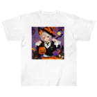 チワワ愛好家ショップのワワ大好き魔女のハロウィン・キャンディ・キス Heavyweight T-Shirt